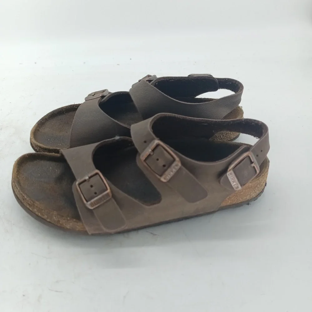 Birkenstock Milano Brown Birkibuc Slingback Sandals Kids Size 33 BI11
